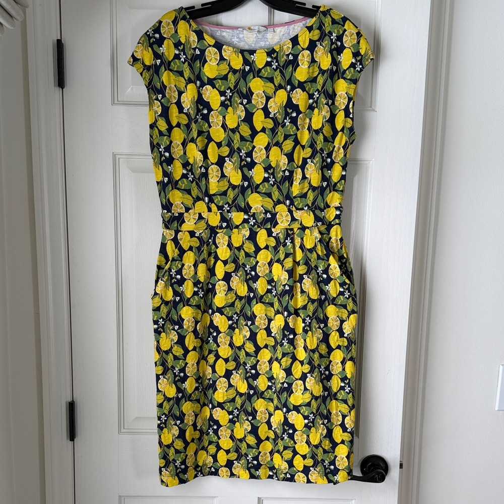 Boden Yellow and Navy Floral Dress